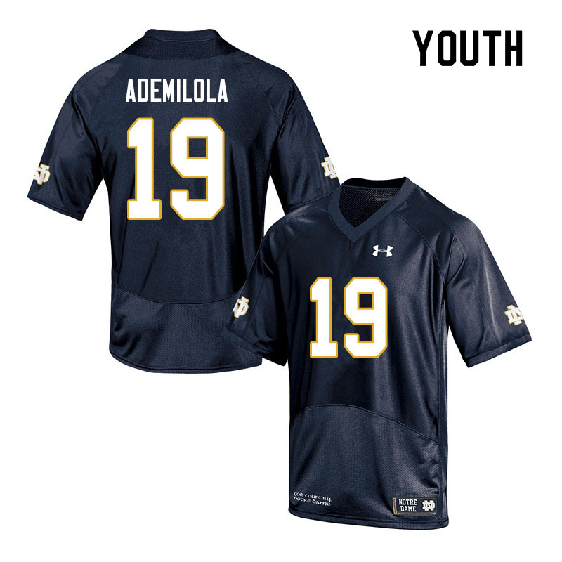 Youth #19 Justin Ademilola Notre Dame Fighting Irish College Football Jerseys Sale-Navy